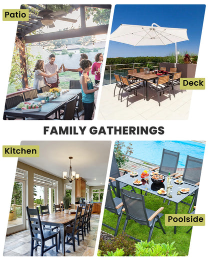 Crestlive Products 95 x 35 in. Expandable Rectangular Aluminum Outdoor Dining Table