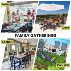 95x35" Expandable Aluminum Outdoor Dining Table