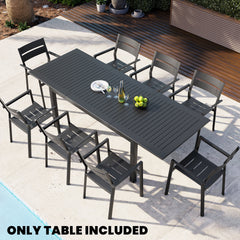 95x35" Expandable Aluminum Outdoor Dining Table