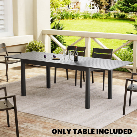 Crestlive Products 95 x 35 in. Expandable Rectangular Aluminum Outdoor Dining Table