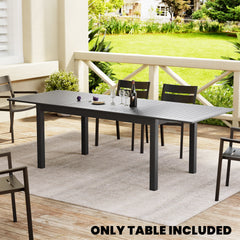 95x35" Expandable Aluminum Outdoor Dining Table