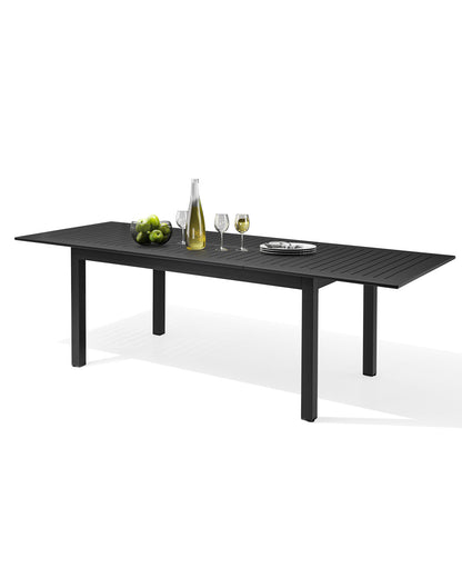 Crestlive Products 95 x 35 in. Expandable Rectangular Aluminum Outdoor Dining Table