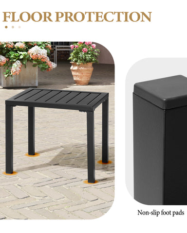 Crestlive Products 14 x 18 in. Outdoor Aluminum Small Square Side End Table