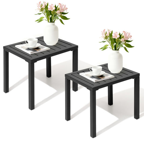 Crestlive Products 14 x 18 in. Outdoor Aluminum Small Square Side End Table