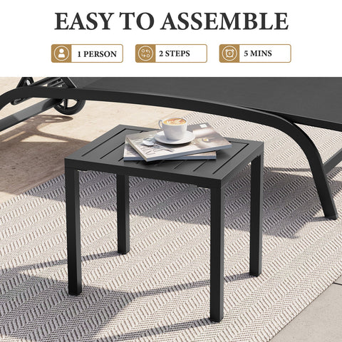 Crestlive Products 14 x 18 in. Outdoor Aluminum Small Square Side End Table