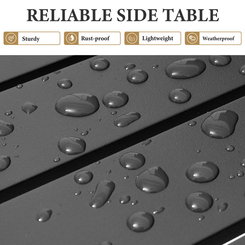 Crestlive Products 14 x 18 in. Outdoor Aluminum Small Square Side End Table