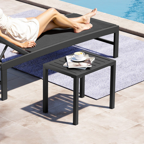 Crestlive Products 14 x 18 in. Outdoor Aluminum Small Square Side End Table