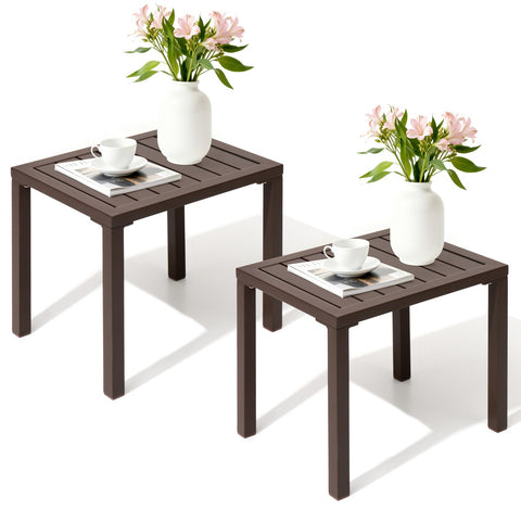 Crestlive Products 14 x 18 in. Outdoor Aluminum Small Square Side End Table