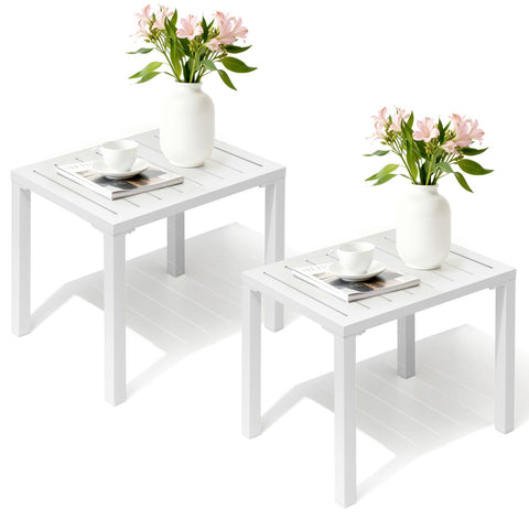 Crestlive Products 14 x 18 in. Outdoor Aluminum Small Square Side End Table