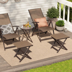 15x17" Aluminum Foldable Outdoor Side Table with Textilene Tabletop