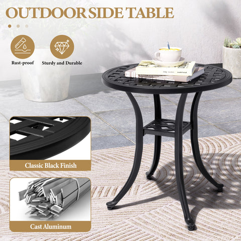 Crestlive Products 19 x 19 in. Round Cast Aluminum Outdoor Side Table