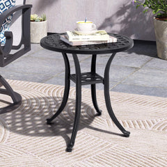 19x19" Round Cast Aluminum Outdoor Side Table