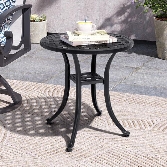 Crestlive Products Patio Side Table Cast Aluminum End Table