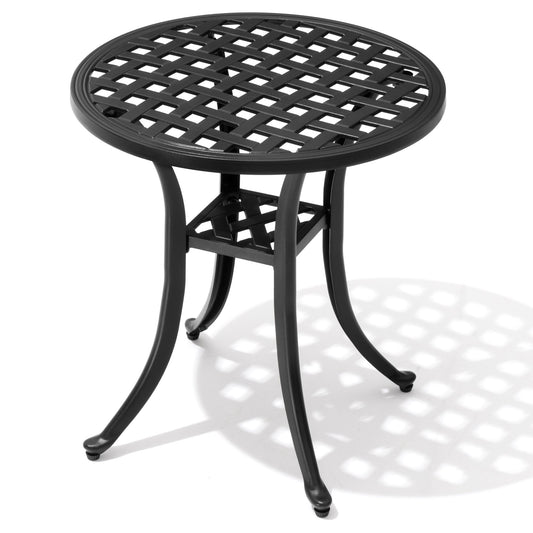 Crestlive Products Patio Side Table Cast Aluminum End Table