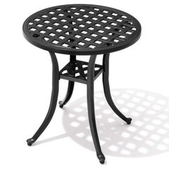 19x19" Round Cast Aluminum Outdoor Side Table