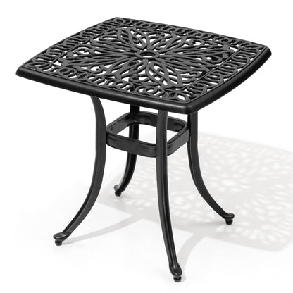 Crestlive Products Square Patio Side Table Cast Aluminum End Table