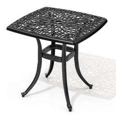 21x21" Square Cast Aluminum Side Table with Umbrella Hole