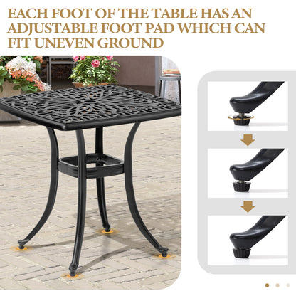 Crestlive Products Square Patio Side Table Cast Aluminum End Table