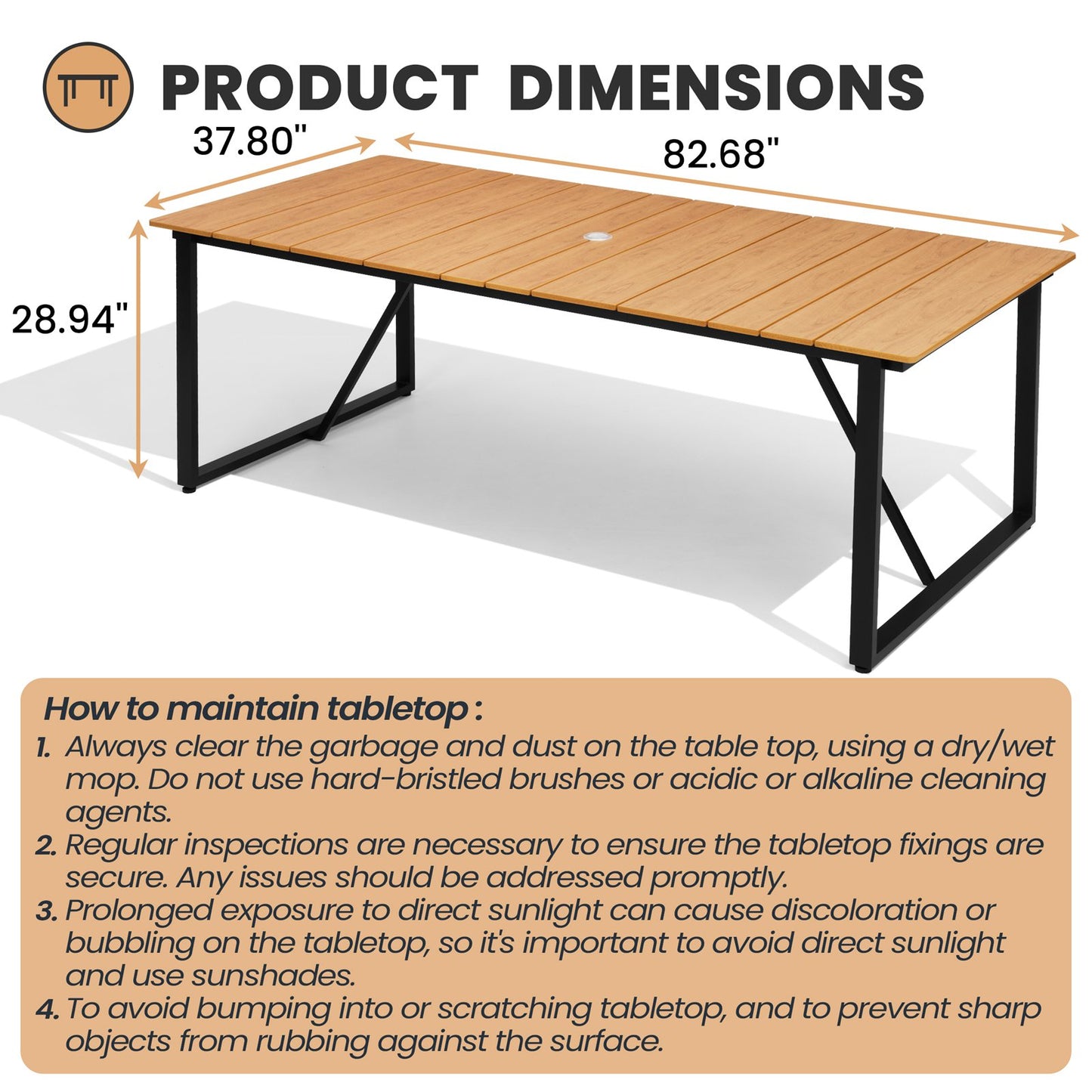 Crestlive Products Outdoor Aluminum Rectangular Dining Table with PE Rattan Chairs