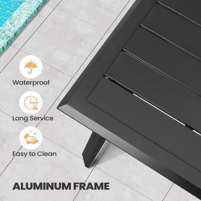 Crestlive Products 94 x 42 In. Rectangular Aluminum Outdoor Dining Table with Umbrella Hole