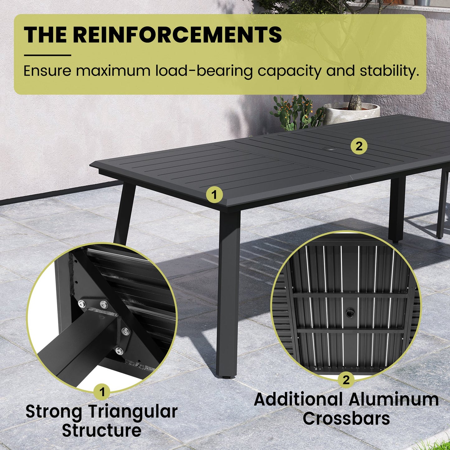 Crestlive Products Outdoor Dining Set with Umbrella Hole