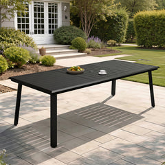 Aluminum Outdoor Dining Table with Umbrella Hole