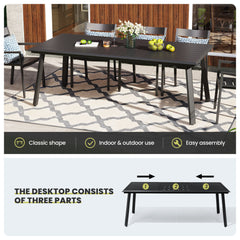 Aluminum Outdoor Dining Table with Umbrella Hole