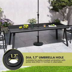 Aluminum Outdoor Dining Table with Umbrella Hole
