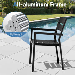 Aluminum Expandable Outdoor Dining Set with Stackable Chairs