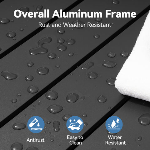 Crestlive Products Aluminum Expandable Outdoor Dining Table and Stackable Dining Chairs Set