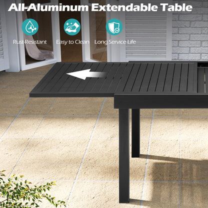 Crestlive Products 63 x 32 in. Aluminum Expandable Outdoor Dining Table