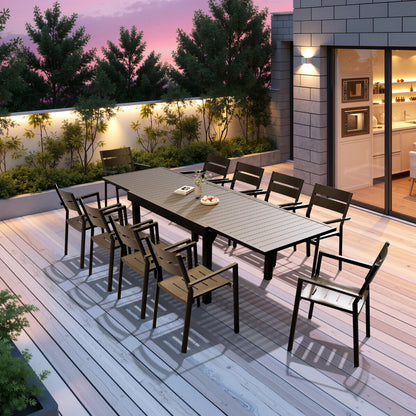 Crestlive Products 106 x 35 in. Aluminum Expandable Outdoor Dining Table