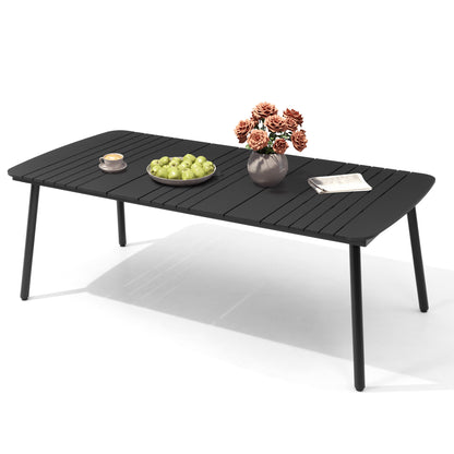 Crestlive Products 82 x 38 in. Aluminum Outdoor Dining Table with Umbrella Hole