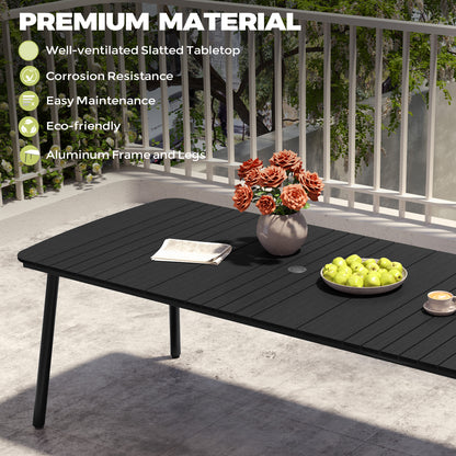 Crestlive Products 93 x 42 in. Aluminum Outdoor Dining Table with Umbrella Hole