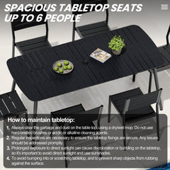 7/9-Piece Aluminum Dining Set with Umbrella Hole & Stackable Chairs
