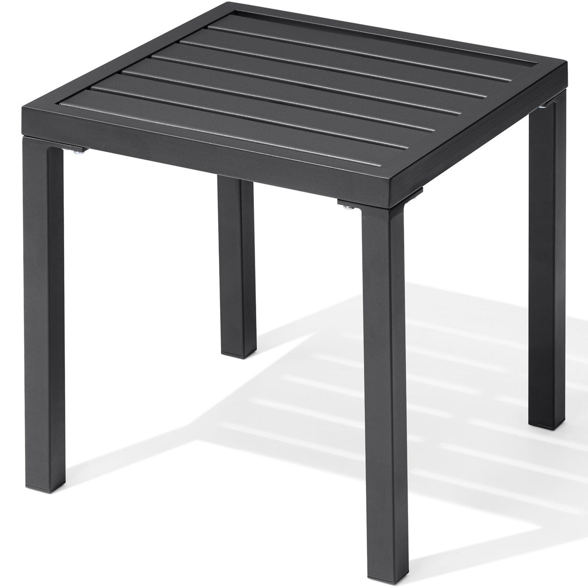 Crestlive Products 16 x 16 in. Square Metal Outdoor Side Table