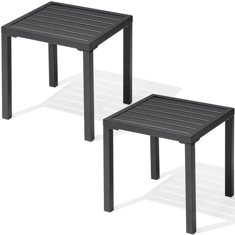 Crestlive Products 16 x 16 in. Square Metal Outdoor Side Table