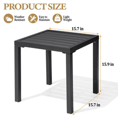 16x16" Square Metal Outdoor Side Table