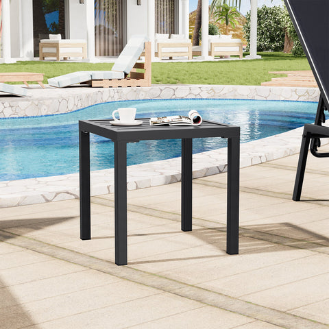 Crestlive Products 16 x 16 in. Square Metal Outdoor Side Table