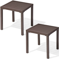 16x16" Square Metal Outdoor Side Table