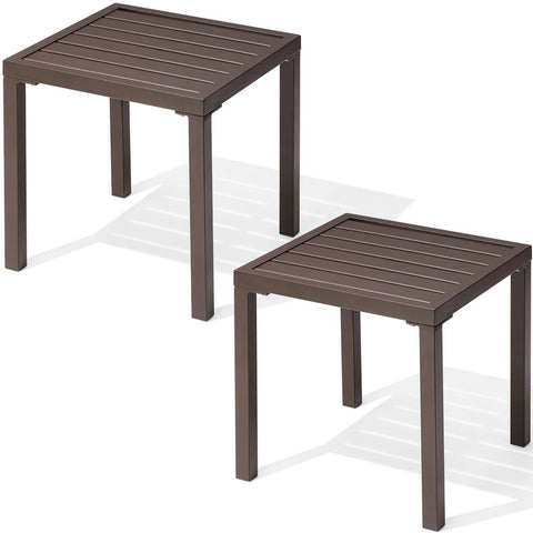 Crestlive Products 16 x 16 in. Square Metal Outdoor Side Table