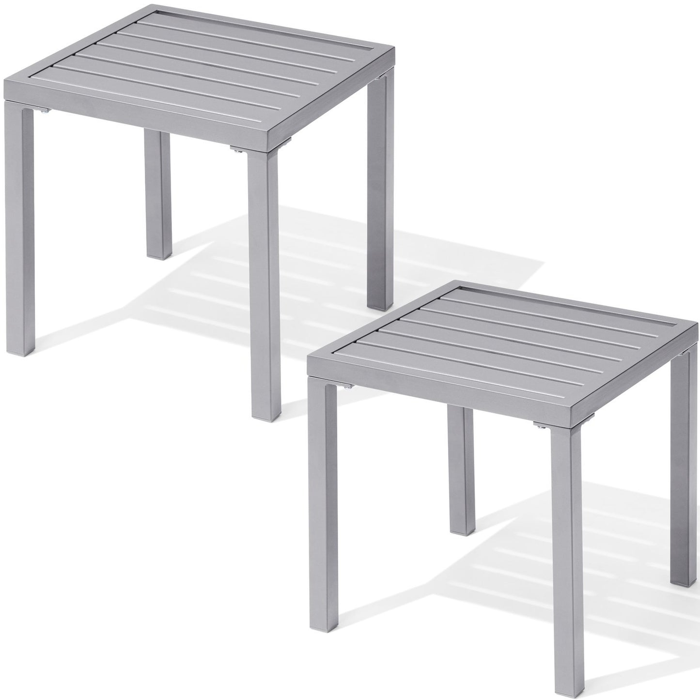 Crestlive Products 16 x 16 in. Square Aluminum Outdoor Side Table