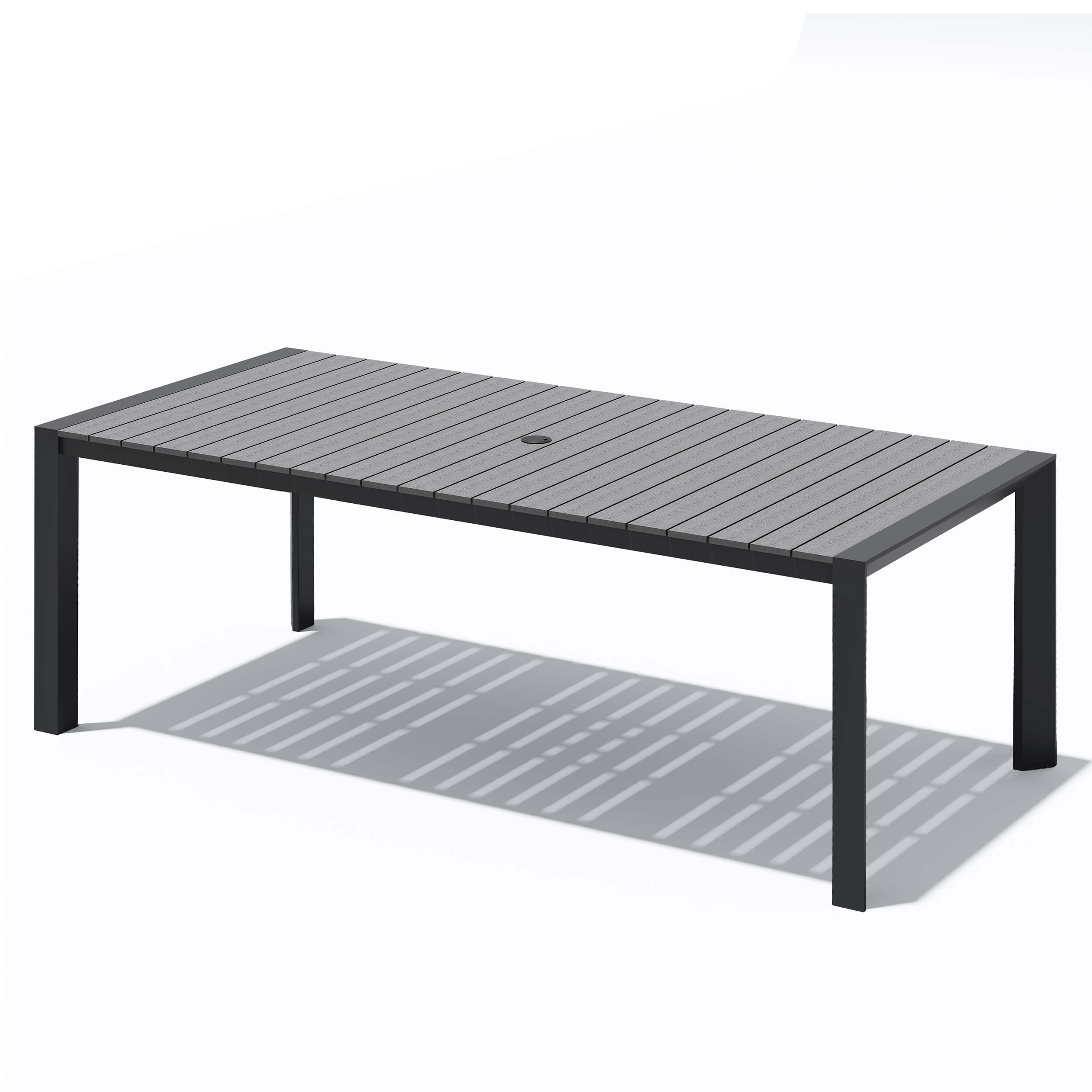 iron patio table with umbrella hole Phi Villa 60" Enlarged Basket-wave Sqaure resistant coated steel frame ensures durability. Crestlive Products 71 x 33