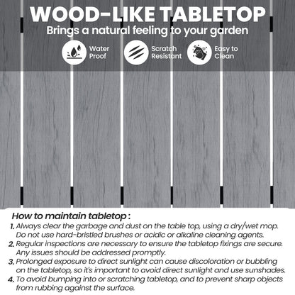 Crestlive Products 84 x 39 in. Rectangular Aluminum Outdoor Dining Table with Umbrella Hole