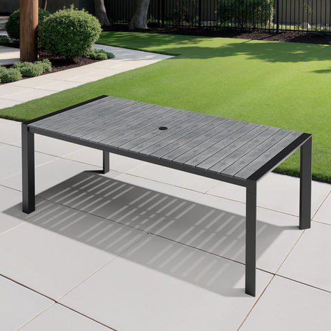 Crestlive Products 84 x 39 in. Rectangular Aluminum Outdoor Dining Table with Umbrella Hole