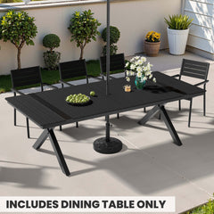 Aluminum Dining Set with Umbrella Hole & Stackable Chairs