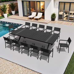 Aluminum Dining Set with Umbrella Hole & Stackable Chairs