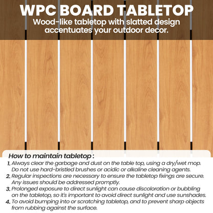 Crestlive Products 94 x 41 in. Rectangular Aluminum Outdoor Dining Table with Umbrella Hole