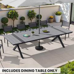 Aluminum Outdoor Dining Table with Umbrella Hole