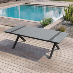 Aluminum Outdoor Dining Table with Umbrella Hole
